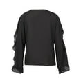 thumbnail image 4 of Women Button-down Ruffle Shirt V-neck Long Sleeve Blouse, 4 of 4