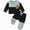H554-Black, variant on TOWED22 Toddler Baby Boy Clothes Fall Winter Fleece Outfits Color Block Sweatshirt & Jogger Pants,Black,12-18 M