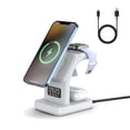 thumbnail image 1 of Cargador Inalámbrico Magnético AHED Blanco 5 en 1 con Luz LED para iPhone, AirPods y iWatch, 1 of 7