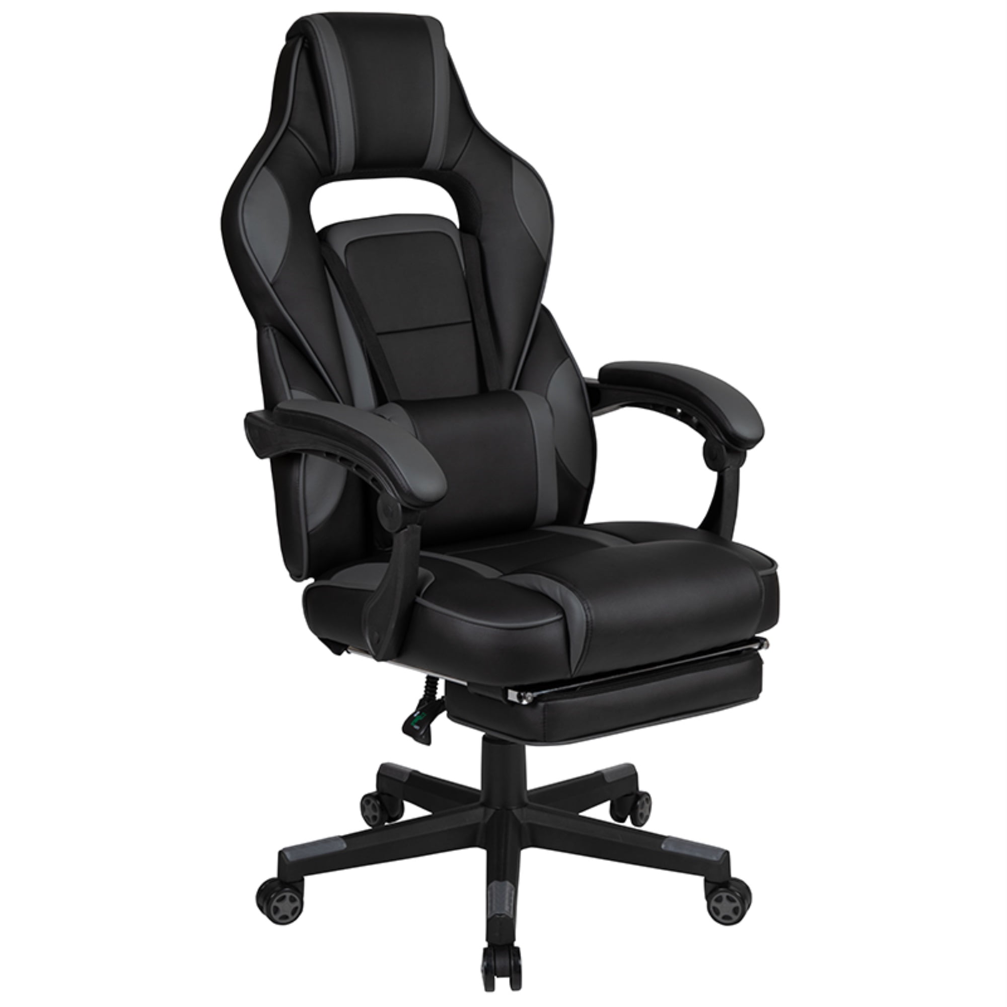 Flash Furniture X40 Gaming Chair Racing Ergonomic Computer Chair with Fully  Reclining Back/Arms, Slide-Out Footrest, Massaging Lumbar - Black/Gray