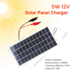 thumbnail image 2 of Panel solar de polisilicio de 2 x 5 W y 12 V para exteriores, portátil, resistente al agua, con pinzas, que puede cargar baterías de 9 a 12 V, 2 of 8