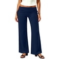 thumbnail image 3 of Zulora Women’s Pull On Fold Over Yoga Pants Summer Casual Elastic Waist Gym Leggings, 3 of 9