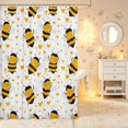 thumbnail image 2 of Erosebridal Cute Bee Shower Curtain 72Wx72L,Lovely Heart Print Bathroom Curtain,White Black, 2 of 5