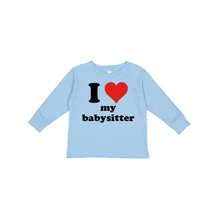 

Inktastic I Heart My Babysitter Gift Toddler Boy or Toddler Girl Long Sleeve T-Shirt