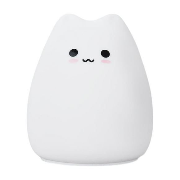 A Battery Operated Cartoon Mini Cute Cat Silicone Night Light Color Changing Led Touch Lamp For Kids Bedside Atmosphere Style A