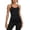 Black, variant on Women's Seamless Workout Tank Top with Built In Bra Side Pockets for Yoga Running Fitness Dance White L