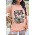 thumbnail image 2 of Women's Pink NASHVILLE MUSIC CITY Guitar Graphic T-Shirt - Casual Summer Style - [ZhiHiMeRi] | (US 20-22)2XL, 2 of 7