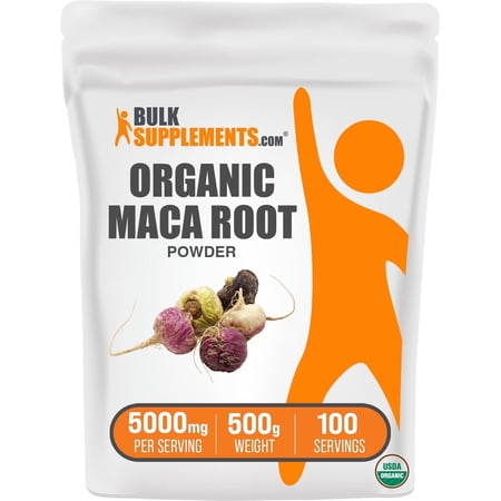BulkSupplements Organic Maca Powder - 5g per Serving - 500 Grams (1.1 lbs) - 100 Servings