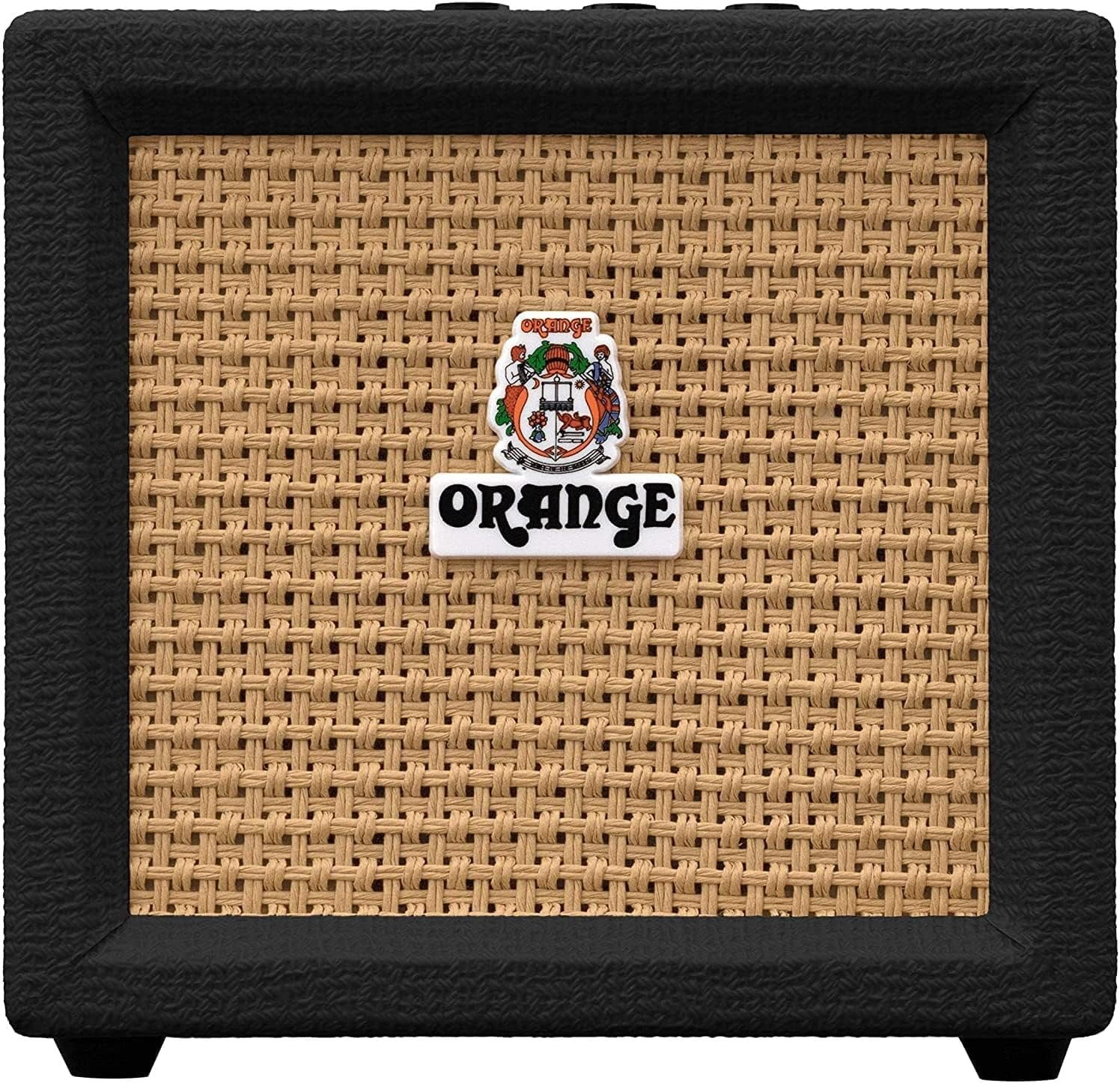 Orange Crush Amp Black Mini 3W Analogue Combo Battery Powered Amp Bundle with AC Power Adapter, 9V Battery & Polishing Cloth - Electric Bass Guitar Amp, Portable Practice Amp, Mini Speaker Amplifier