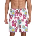 thumbnail image 3 of Lsque Watercolor Flowers Mens Sleep Pajama Shorts,Short Pajama Pants, Cotton Ultra-Soft Knit-Small, 3 of 9