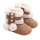 thumbnail image 1 of BRIGHTFUFU 1 par de botas navideñas para bebés con lazo de invierno, prewalker de algodón cálido para niños pequeños, 1 of 7