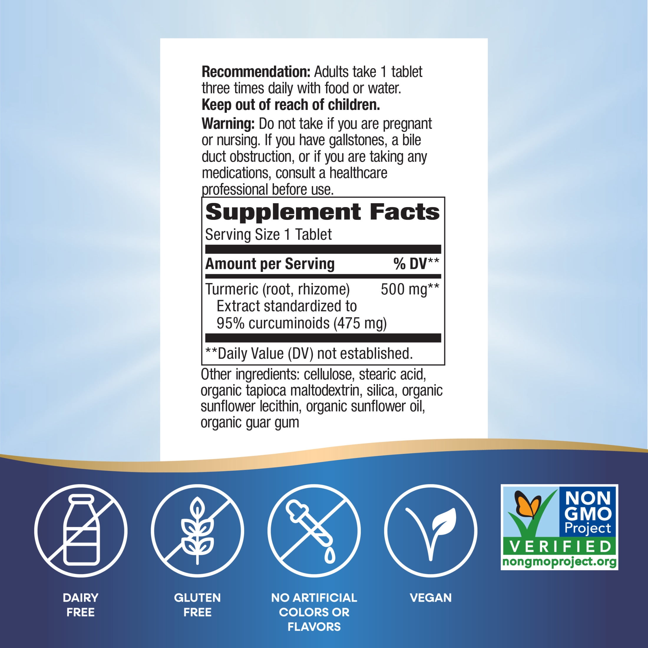 Nature's Way Turmeric Tablets, Premium Extract, Supports Joint Health*, Unisex, 120ct