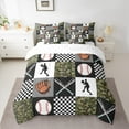 thumbnail image 2 of Castle Fairy Teens Sport Baseball 7-Piece Bedding Comforter Set,Geometric Plaid King Bedding Sets,Abstract Camouflage Ultra Soft Bed Sheets,Luxury Bedroom Decor, 2 of 8