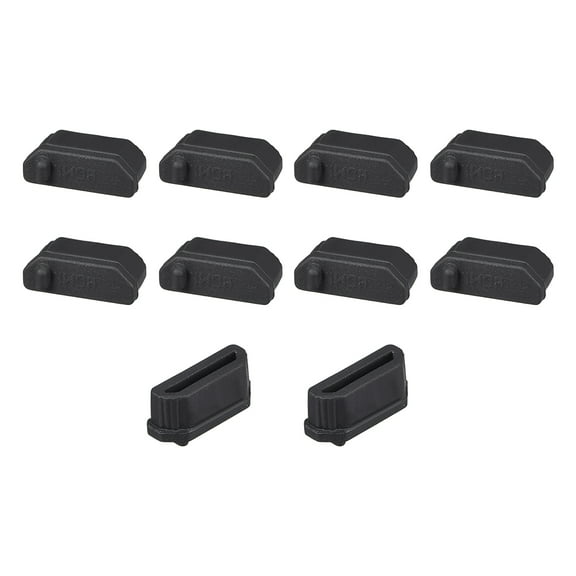 Unique Bargains Silicone TV  Male Port Anti-Dust Stopper Cap Cover Black 10 pcs