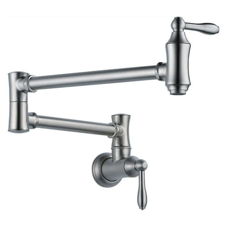 - Delta Traditional Wall Mount Pot Filler, Arctic Stainless