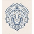 thumbnail image 3 of Modern Duvet Cover Set, Portrait of a Lion of the Forest Wildlife Animal Zodiac Sign Illustration, Decorative 3 Piece Bedding Set with 2 Pillow Shams, Calking Size, Slate Blue and Beige, by Ambesonne, 3 of 3
