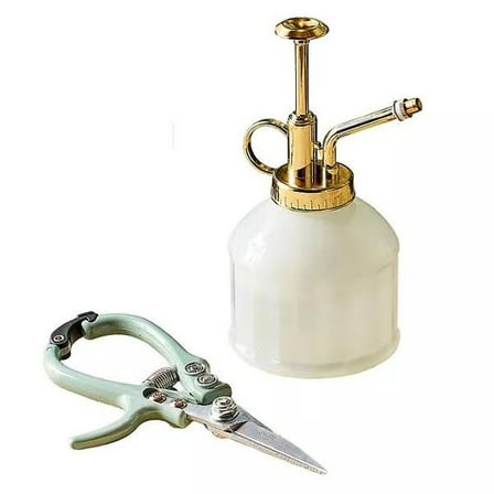 Modern Sprout Gardening Shears and Glass Plant Mister Set