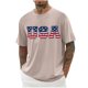thumbnail image 1 of Camisas de Manga Larga para Hombres Imprimir Cuello Redondo Manga Corta Blusa Algodón Lino Poliéster, Camisa de Moda Casual para Hombres, 1 of 3