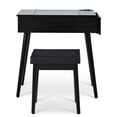 thumbnail image 4 of 27.9'' Black Vanity Desk with Fold - up Panel | Adjustable LED Mirror | MDF & Pine Construction | Offers Storage & Makeup Comfort, 4 of 5