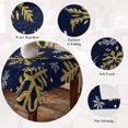 thumbnail image 5 of Navy Blue Christmas Table Cloth Waterproof Tablecloths, Winter Xmas Snowflakes Textured Tablecloth Dining Table Cover for Kitchen Party Tabletop Outdoor, Rectangle Tablecloth 60x84 Inch, 5 of 9