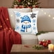 thumbnail image 4 of Funda de almohada navideña de 45 x 45 cm | Bonita decoración navideña con muñeco de nieve | Tela de felpa corta supersuave | Funda de almohada decorativa azul para sofá cama, 4 of 6