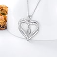 thumbnail image 4 of JKR Heart Initial Necklace 925 Sterling Silver Initial A-Z Letter Pendant Necklace Double Heart Jewelry Anniversary Birthday Gifts for Women Her Wife Girlfriend, 4 of 10