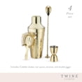 thumbnail image 4 of Twine Gold Hammered Barware Set, Home Bar Tools, Bartender Gifts, Set of 4, 4 of 9