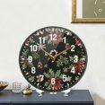 thumbnail image 4 of Yayeee Wall Clock Battery Operated 9.5" Silent Quartz Non-Ticking for Living Room Decor, Green Christmas Holly, 4 of 8