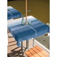 thumbnail image 2 of Square Outdoor Tablecloth with Umbrella Hole Haze Blue White Ombre Outside Table Cloth Waterproof Patio Table Cover Vintage Gradient Striped Aesthetics Zipper Tablecloths for Picnic 54x54 Inch, 2 of 8