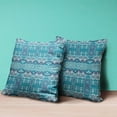 thumbnail image 3 of Amrita Sen Designs  20 x 20 in. Sephalina Paisley Leaves Broadcloth Indoor & Outdoor Blown & Closed Pillow - Aqua, 3 of 5