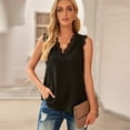 thumbnail image 5 of Fjuchai Women's Summer V Neck Vest Tops Short Shirt Solid Color Blouse Chiffon Blouse Shirts S-XXL, 5 of 9