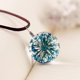 thumbnail image 1 of Collar de flores secas yuxing con colgante de bola de cristal y piedras preciosas azul, 1 of 1
