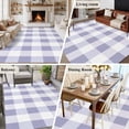 thumbnail image 5 of Purple Plaid Area Rug 6x9 FT, Non Slip Living Room Throw Carpet, Spring Summer Farmhouse Buffalo Checkered Washable Soft Large Floor Carpet Non-Shedding Rug for Bedroom Dining Room Play Room, 5 of 9