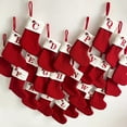 thumbnail image 4 of Christmas Stockings with Initials, 7.1 Inches Small Embroidered Letter Knit Red White Christmas Stocking for Family Holiday Decorations and Xmas Tree Fireplace, 4 of 9