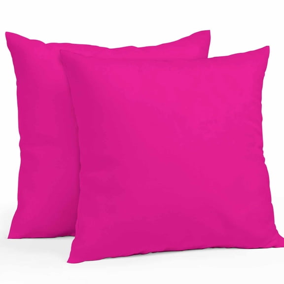 Outdoor Pillow Cover Solid Color Set of 2 Waterproof Throw Pillowcases Pure Pink Rosy Simple Style Decorative Patio Furniture Pillows for Couch Garden Indoor & Outdoor Use