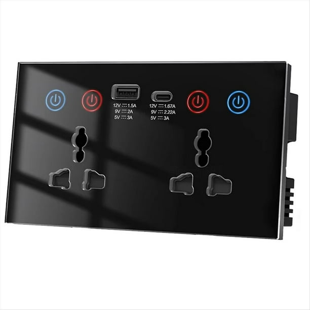 Enchufe Universal UE, Reino , EE. UU./Interruptor de de Corriente Inteligente WiFi con Puerto USB y Tipo C, Vida Inteligente A Través de Alexa Home