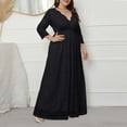 thumbnail image 5 of Njagoc3 Womens Long Sleeve V - Neck Maxi Dress, Flowy Formal Gown, Evening Party & Gala Wear, 5 of 6
