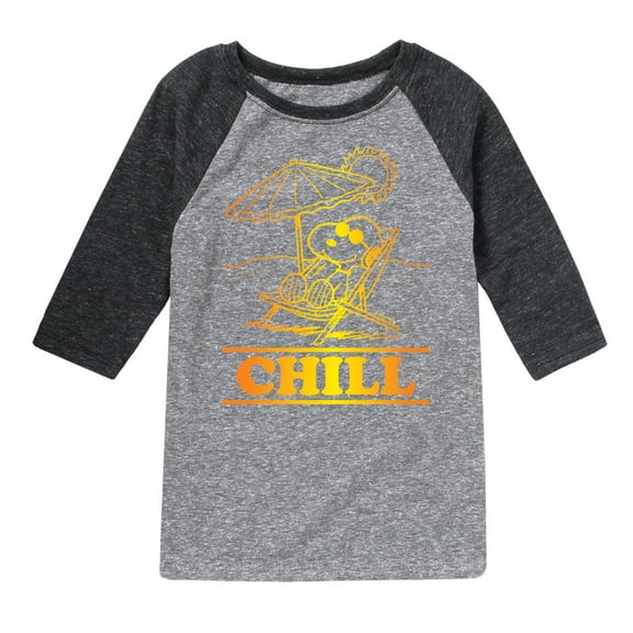 Peanuts - Chill Snoopy - Toddler And Youth Raglan Graphic T-Shirt