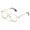 Gold, variant on Metal Aviator Glasses - Big Lens Spring Hinge Square - Gold Gunmetal Old Men Grandpa Nerd Clear Lens