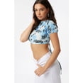 thumbnail image 1 of Urban Planet Women's Soft Printed Open Back Self-Tie Cropped Top, 1 of 4