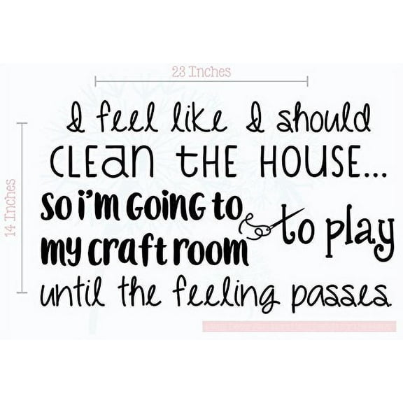 Clean the House Craft Vinyl Decals Wall Stickers Room Saying Art, 23x14-Inch Black