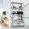 thumbnail image 2 of Costway 3PCS 74" 5-Tier Metal Shelving Unit Adjustable Heavy Duty Garage Storage Rack, 2 of 10