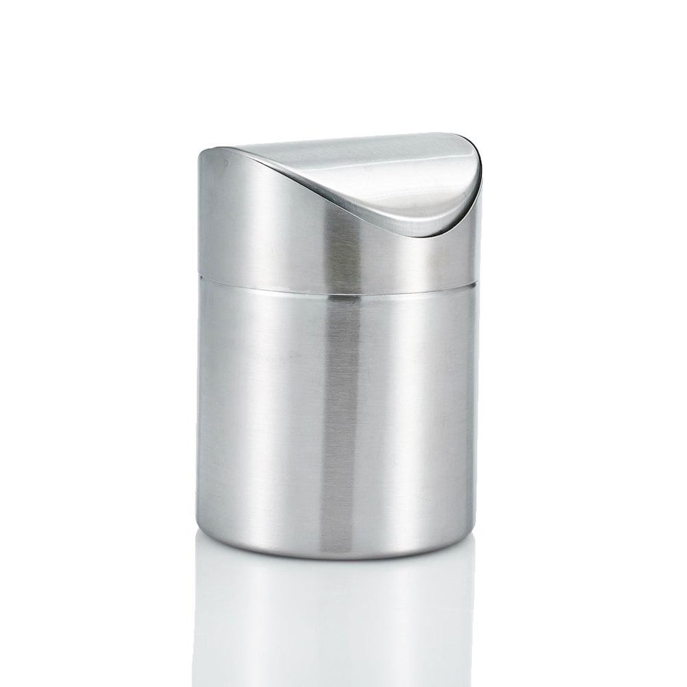 Amteker Mini Countertop Trash Can, Brushed Stainless Steel Table Desk Trash, S..