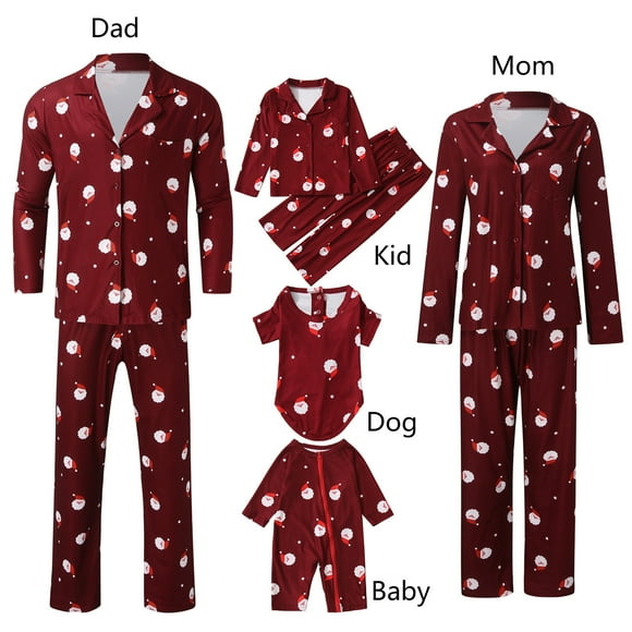 Pyjamas Familiaux Assortis Ensembles de Noël Amusants Orignal Cerf Hauts Graphiques + Pantalons Longs à Carreaux Ensembles de Pjs Tenues Vêtements de Détente