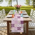 thumbnail image 4 of Table Runners 70 Inches Long Dress Scarves, Boho Purple Flowers Farmhouse Coffee/Dining/Kitchen Table Decor, Holiday Table Runner, Spring Floral Botanical Patchwork Vintage 13x70 Inch, 4 of 9