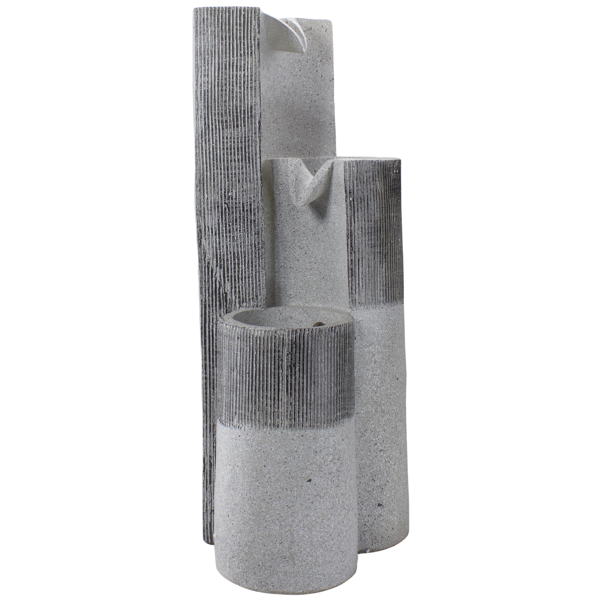 Northlight Speckled Modern Style 3-Tier Rainfall Outdoor Water Fountain - 24" - Gray