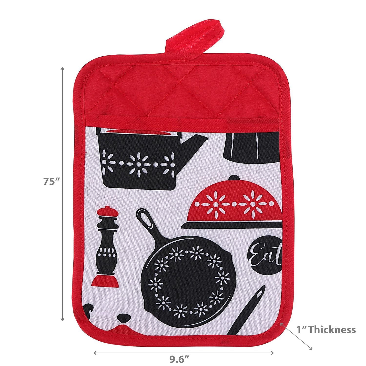 IH Casa Decor Pot Holder With Pocket Kitchenware - Set of 6
