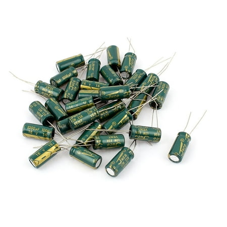 30pcs 8 x 16mm Cylindrical Radial Lead Electrolytic Capacitor 105C 1000uF 16V