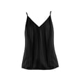 thumbnail image 4 of Endives Women's Tanks Camisole Cotton Linen Tank Top Thin V Neck Vest Loose Slimming Top Base Shirt For Women Black, 4 of 4