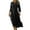 Black#linen dresses for women 2026 midi, variant on SZJXBUY Casual Linen Dresses for Women Dressy V Neck Button 3/4 Sleeves Dresses Modest Maxi Beach Vacation Gauze Sundress Khaki,M